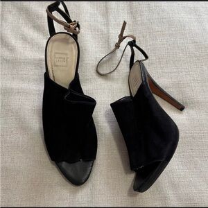 Herve Leger Black Open-Toe Heels